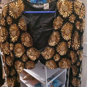 Hand beaded vintage cropped blazer